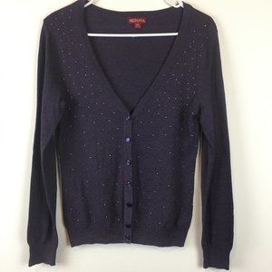 Merona Purple Button Front Sweater Size Small